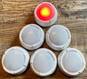 Lot of 6 Defiant Multi Colored Puck Lights.
