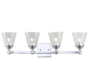 Marion 28.5 4-Light Hurricane MetalGlass Chrome Vanity Light
