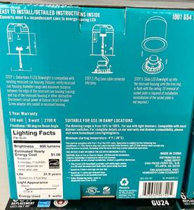 Lot of 4 EcoSmart 4in Downlight White Integrated LED Recessed Trim GU24 65w