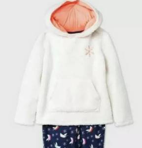 Youth Hooded Fleece Unicorn Pajama Set Size S 56