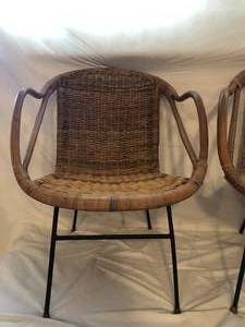 lot 13 image: Pair of Mid-Century Wicker  Bamboo Chairs