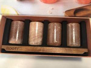 lot 60 image: NEW - Set of Himalayan Salt Shot Glasses & Tray