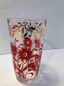 lot 41 image: Set of 9 Mid-Century Orange  Gold Drinking Glasses
