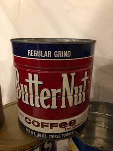 lot 92 image: Lot of 23 Tins - Coffee, Candy & Cookie Tins