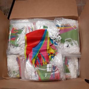 Box Full of Party Flag Banners See...