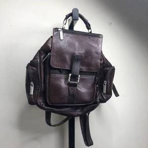 lot 84 image: Brown Genuine Leather Backpack