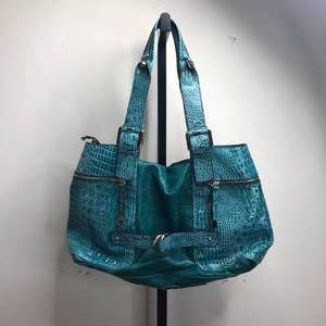 lot 63 image: Blue Jessica Simpson Faux Aligator Handbag