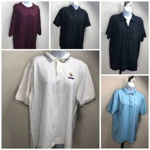 lot 101 image: Polo Shirt Collection (M,L,XL,2XL) Dockers Structure Kenneth Cole Cubavera NFL