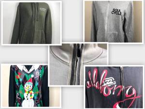 lot 105 image: Zip Up Hoodie Collection (M,L,XL) Amplify Soul Cycle Perry Ellis Quicksilver Billabong