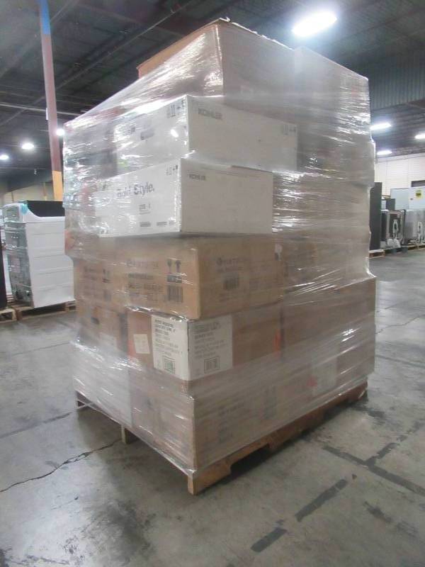 WHOLESALE MIXED PALLET OF BATHROOM SINK INSERTS AND TOILET PARTS