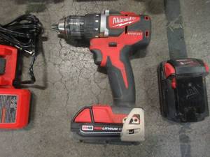 Milwaukee M18 18-Volt Lithium-Ion Brushless Cordless 12 in. Compact DrillDriver Kit with (2) 2.0 Ah Batteries, Charger and Case 2801-22CT