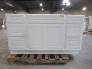 Glacier Bay Hampton 60 in. W x 21 in. D x 33-12 in. H Vanity Cabinet Only in White HWH60DY