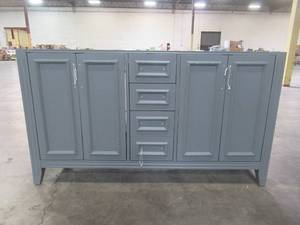 60 in. W x 22.5 in. D Bathroom Vanity Cabinet in Gray 2764026