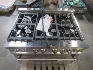 Zline Kitchen And Bath ZLINE 36 in. 4.6 cu. ft. Dual Fuel Range with Gas Stove and Electric Oven in Stainless Steel (RA36) RA36