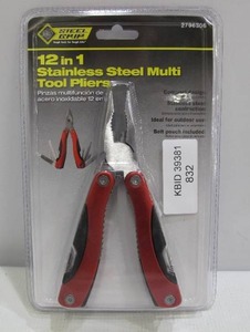 lot 832 image: Steel Grip 12-in-1 Stainless Steel Multi Tool with Pliers