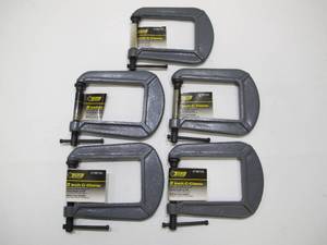 lot 824 image: 5-Pack Steel Grip 2-Inch C-Clamps