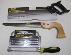 lot 825 image: Steel Grip Saw 3-Pack - 14 In Mitre Saw, 6-12 In Coping Saw, and 12 In Compass Saw - New