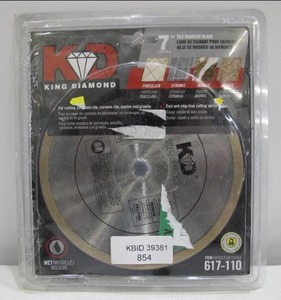 lot 854 image: King 7 in. Diamond Tile Circular Saw Blade