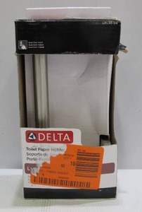 lot 861 image: Delta Lyndall Single Post Toilet Paper Holder in Brushed Nickel