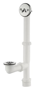 lot 866 image: Everbilt Trip Lever 1-12 in. White Poly Pipe Bath Waste and Overflow Drain in Chrome