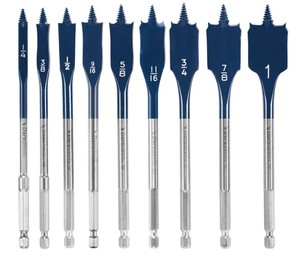 lot 874 image: Bosch Daredevil High Carbon Steel Standard Spade Bit Set (9-Piece)