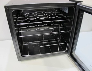 lot 807 image: Insignia 14 Bottle Wine Cooler Mini Fridge NS-WC14SS9
