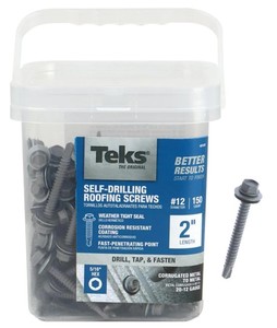 lot 883 image: TEKS #12-14 x 2 in. External Hex Washer Head Roofing Drill Point Screw (150-Pack)