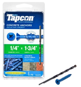 lot 885 image: Tapcon 14 in. x 1-34 in. Phillips-Flat-Head Concrete Anchors (75-Pack)