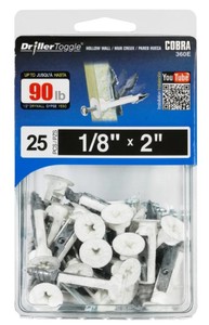 lot 886 image: Driller Toggle 18 in. x 2 in. DrillerToggle Plus Bolt (25-Pieces)