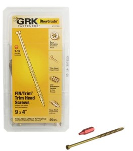 lot 894 image: GRK Fasteners #9 x 4 in. Star Drive Trim Finishing Head Screw (50-per Pack)