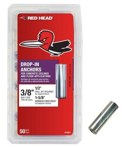 lot 897 image: Red Head 38 in. x 1-58 in. Steel Drop-In Anchors (50-Pack)