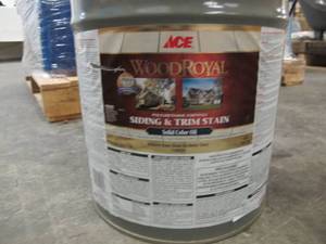 lot 900 image: ACE Hardware WoodRoyal Siding & Trim Stain Solid Color Oil 18 Liters5 Gallons