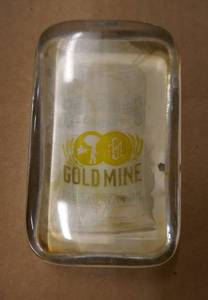 lot 8 image: Vintage Paperweight - Sheffield Milling Co. Gold Mine Flour Faribault MN