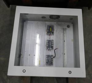 lot 28 image: Nice Electrical cabinet with glass front 24x24x11
