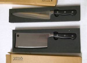 lot 43 image: New Chef knife and meat Cleaver