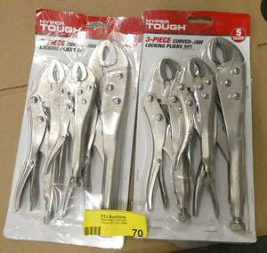 lot 70 image: 6 new curved jaw locking pliers
