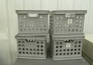 lot 180 image: 4 New Stackable Storage totes 15-12 x 13-34 x 10-12