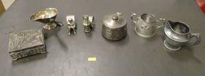 lot 214 image: Vintage Silver stuff lot - some are unmarked, the ones that are have photos of the marking