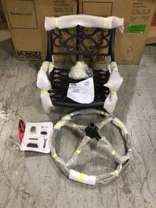 Lot of 4 Sanibel Black Swivel Rocking Cast Aluminum Outdoor Dining Chair (good) see pictures
