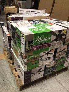 Pallet of Assorted Branded Ceiling Fans(various models, condtions, and colors)