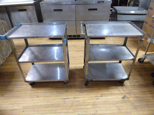 2 Stainless Serving Carts