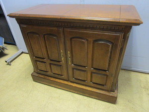 ETHAN ALLEN FLIP-TOP CONSOLE LIQUOR CABINET BAR CART