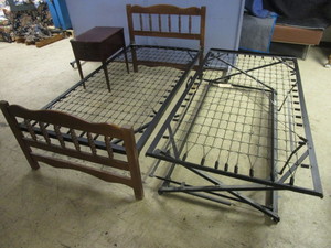 TWIN BED W TRUNDLE BED, NIGHT STAND