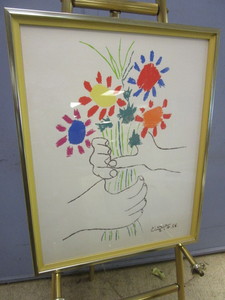 PABLO PICASSOS BOUQUET OF PEACE, 1958 PRINT, FRAMED
