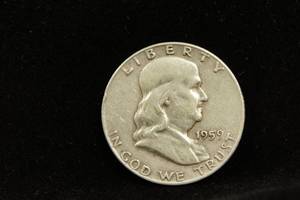 lot 16 image: 1959-P Franklin Silver Half Dollar Coin