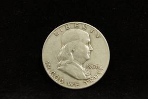 lot 17 image: 1960-D Franklin Silver Half Dollar Coin