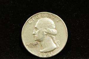 lot 21 image: 1961-D Washington Silver Quarter Coin