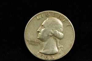 lot 22 image: 1963-P Washington Silver Quarter Coin