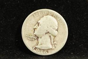 lot 24 image: 1936-P Washington Silver Quarter Coin