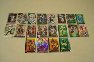 lot 114 image: Football Cards - Burrow, Atwell, Paye, Lamar Jackson